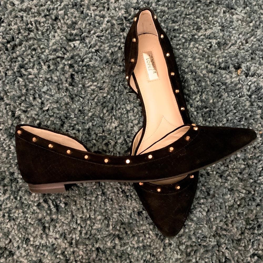 Jennifer Lopez Studded Leather Flats